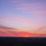 Sunrise viewed through a hospital window in Wichita during a family medical crisis